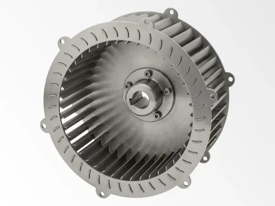 Radial-Lüfterrad 200mm rechtsdrehend aus Edelstahl (KI-visualisiert)