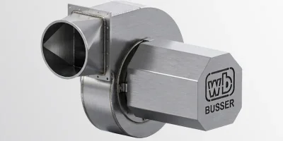 Radial-Lüfter / Ventilator 250mm aus Edelstahl linksdrehend (KI-visualisiert)