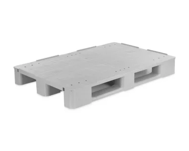 Palette Europe 1200x800x145 mm en PE | plateau supérieur fermé avec 3 patins (KI-visualisiert)